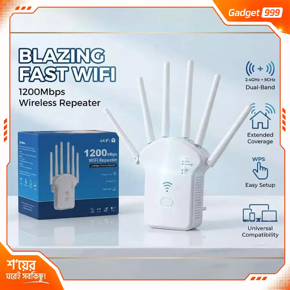 3 in 1 WiFi Range Extender Repeater Router with 6 Antenna