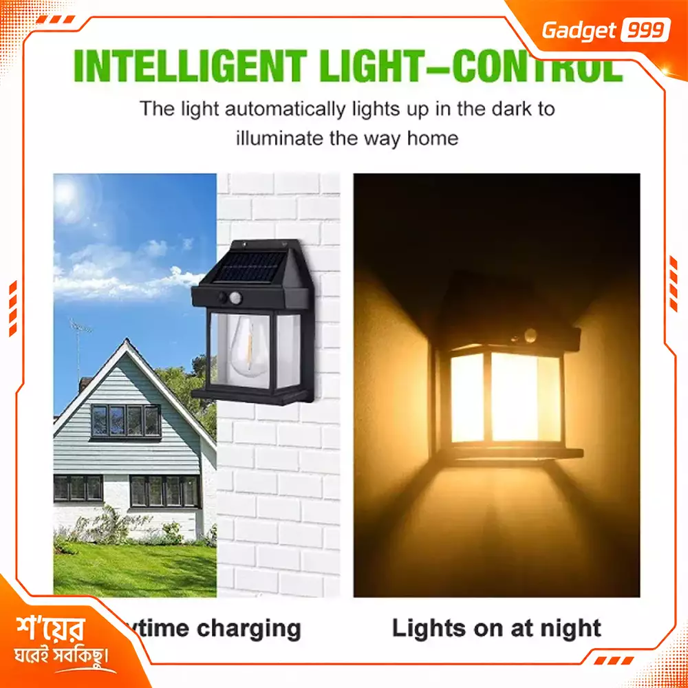 Solar Wall Lamp 3W – Solar Powered Filament LED Garden & Villa Light