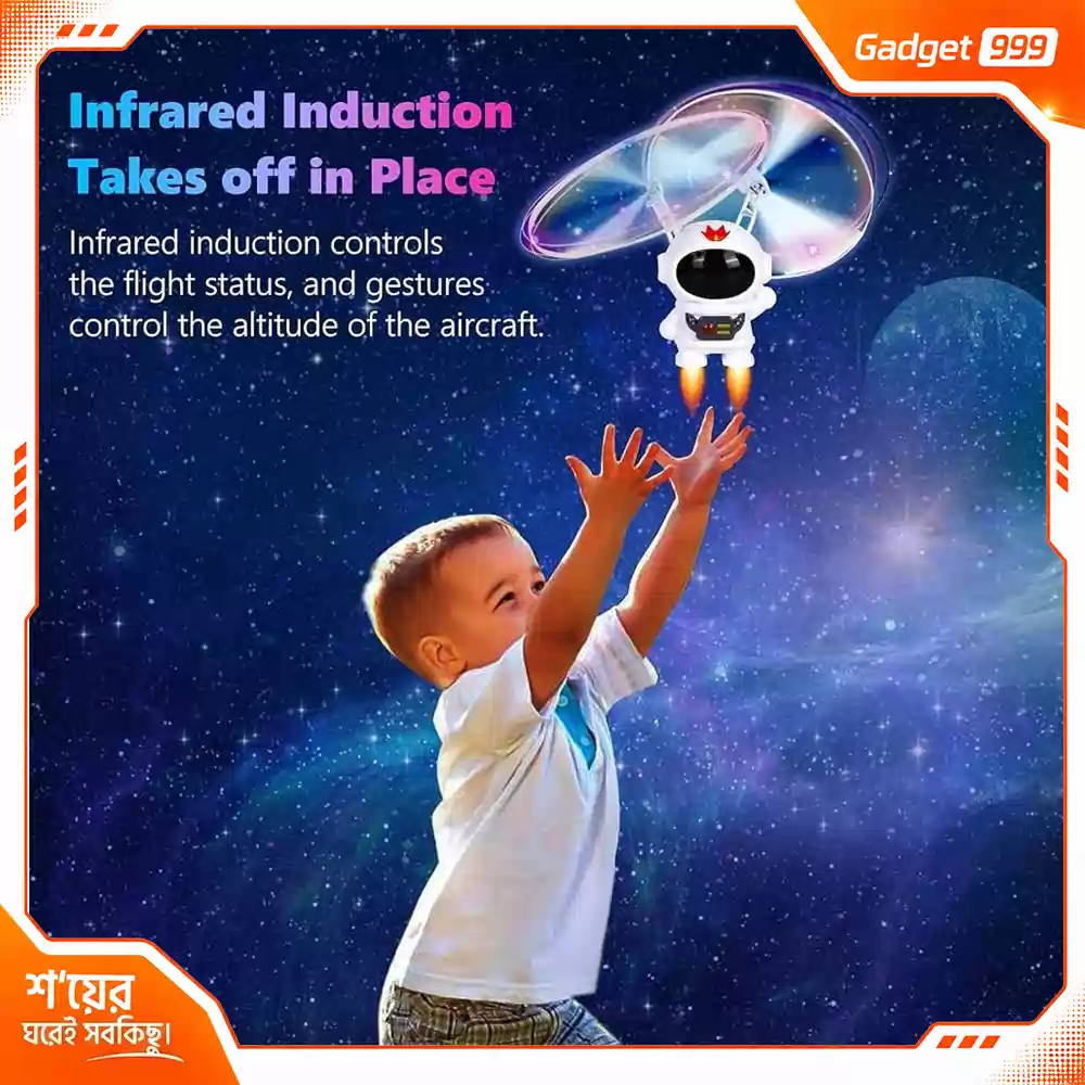 Spaceman Mini Astronaut Flying Drone Toy Sensor Controlled Robot with LED Lights